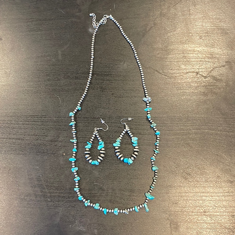 Turquoise and Navajo Pearl jewelry set